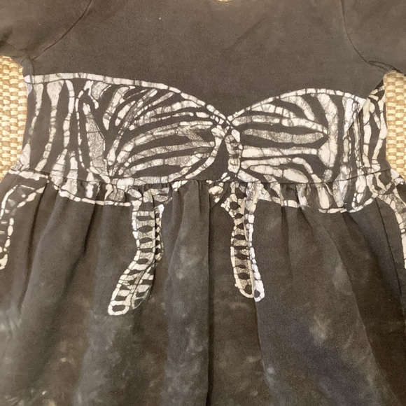 Vintage Batik Zebra Girls Dress Long Sleeve Cotton Hand Made Tie Dye Size 10 - Picture 5 of 9